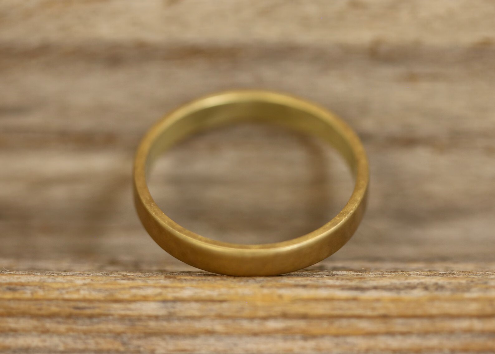 Oxidized Brass Band, Pure Brass Ring, Flat Unisex Men Women Jewelry Gift