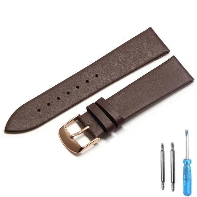 12–22mm Watchband Bracelet Soft Smooth Band Genuine Leather Watch Strap