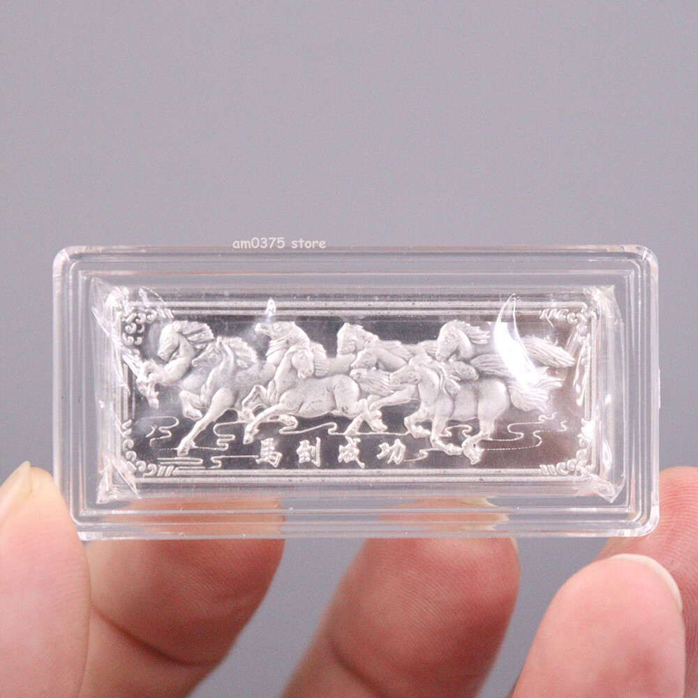 Pure 999 Fine Silver Invest Running Eight Horse Silver Oblong Collection /10g