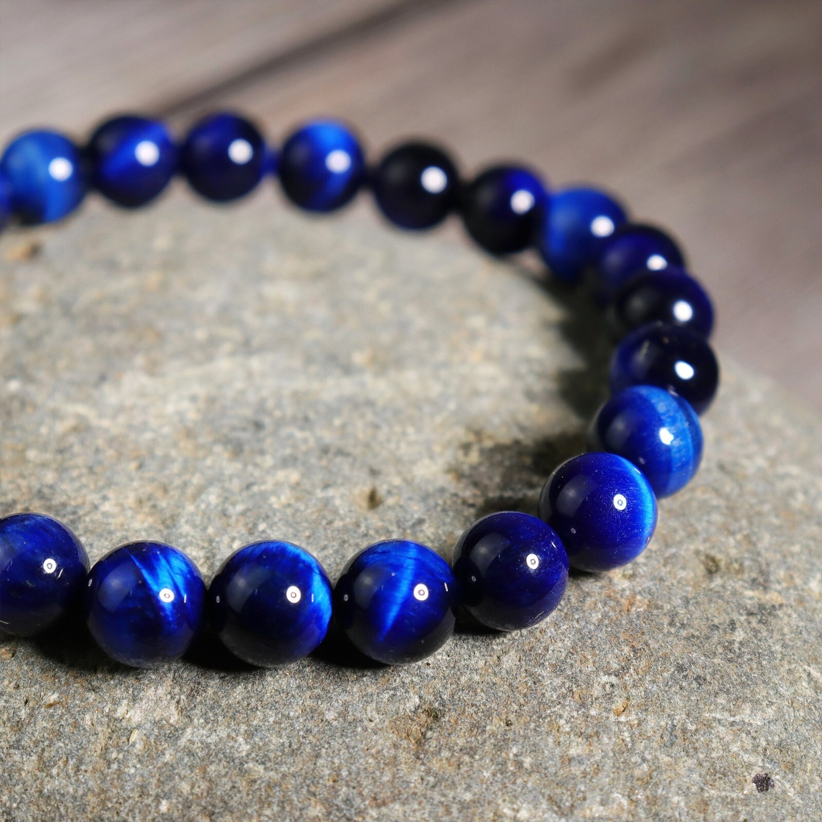 Blue Tiger’s Eye 4mm Small Gemstone Bead Healing Reiki Men Women Bracelet Gifts