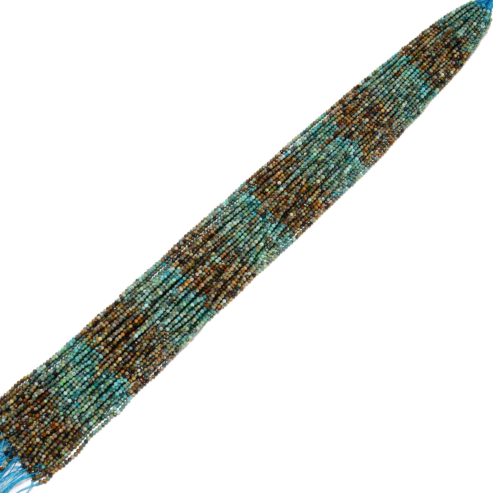 Natural Gradient Turquoise Faceted Round Beads Size 2mm 15.5” Strand