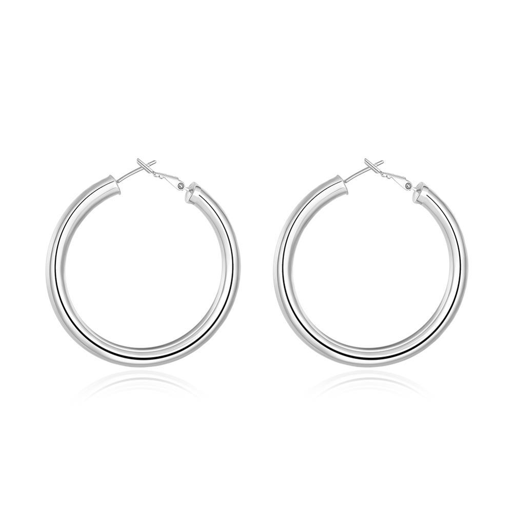 925 Sterling Silver Hoop Pierced Earrings 1.8″ Inches L100