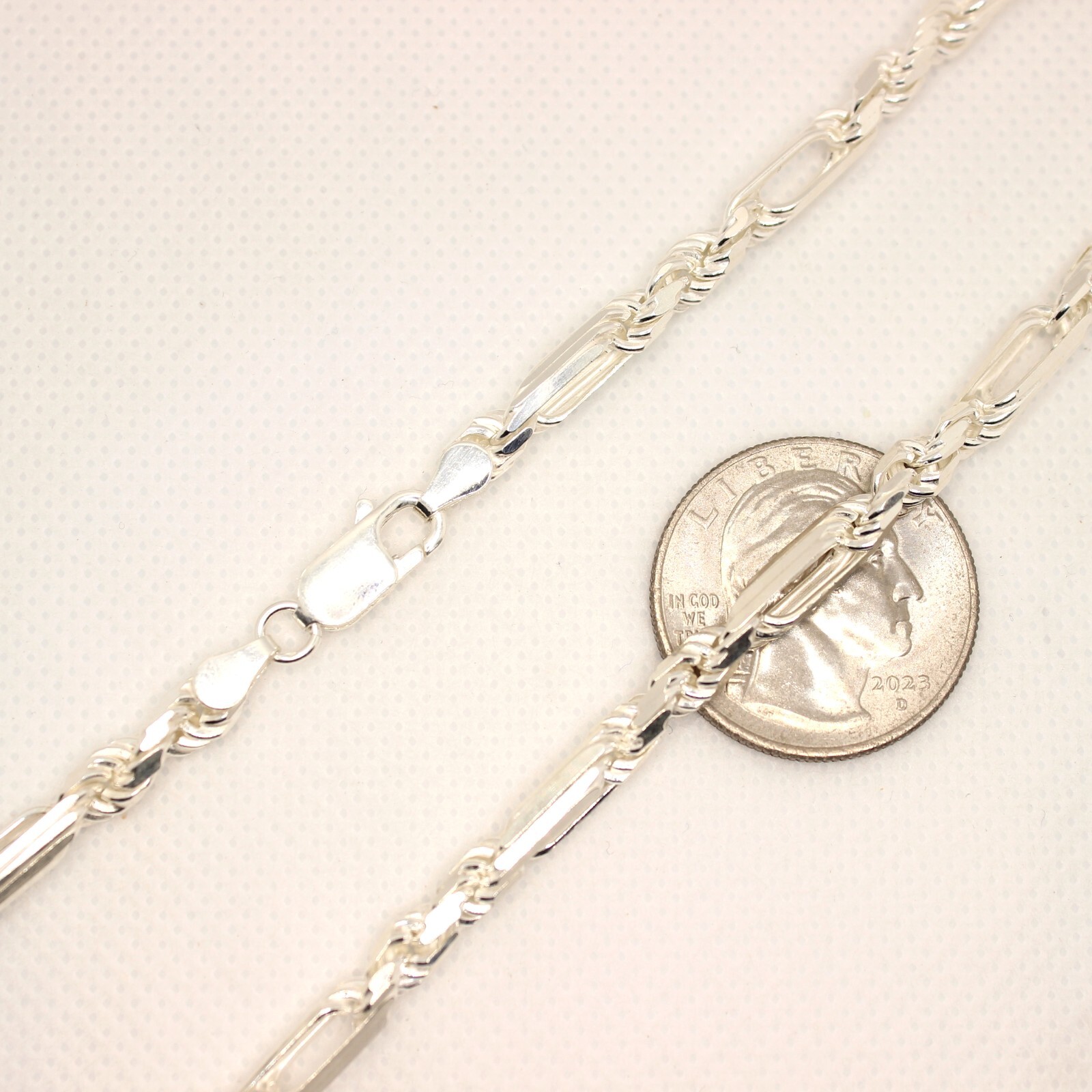 925 Sterling Silver Twisted Milano Figarope Chain Necklace (4mm~4.5mm / 18″~28″)