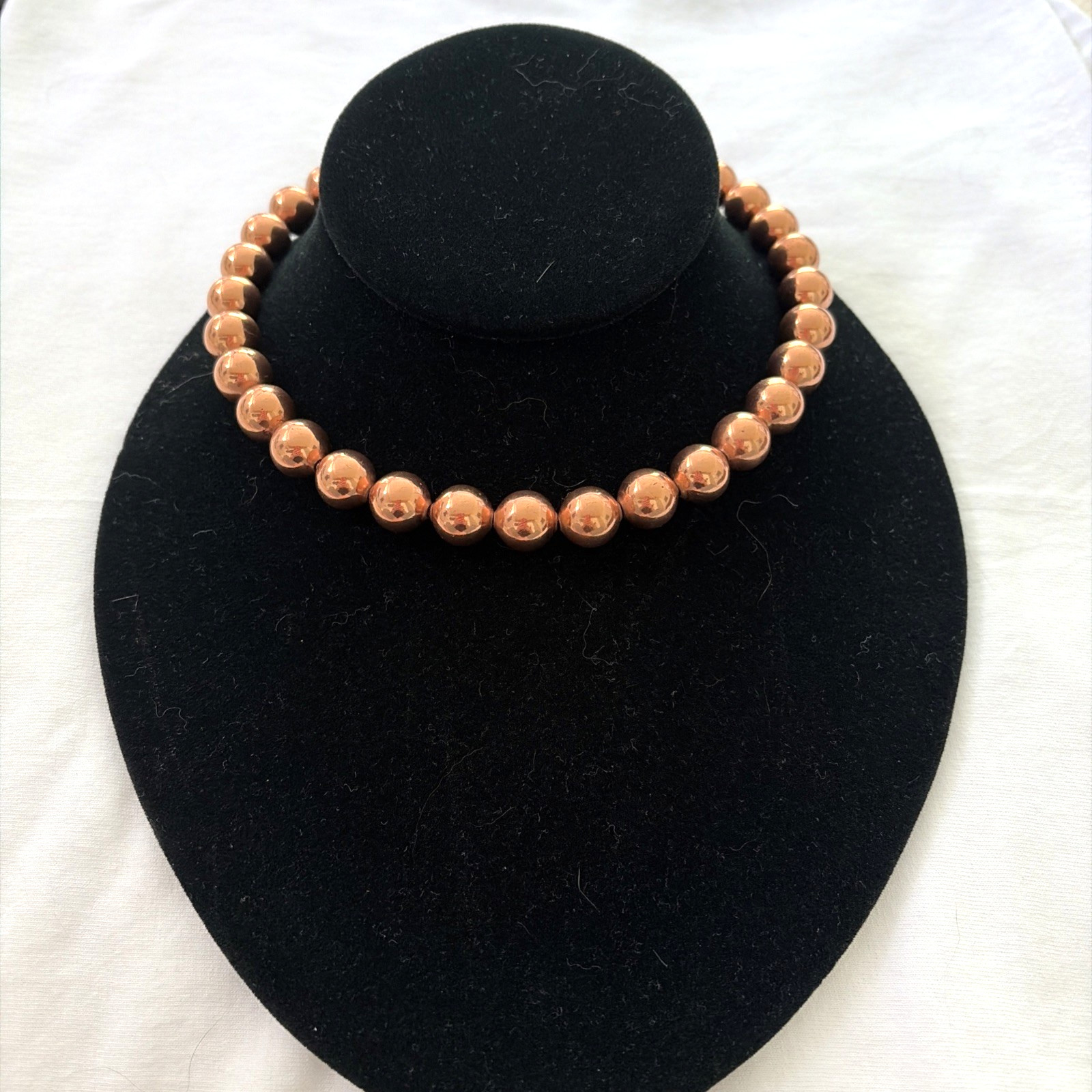 Vintage Navajo Copper Ball Bead Choker Necklace – 15″