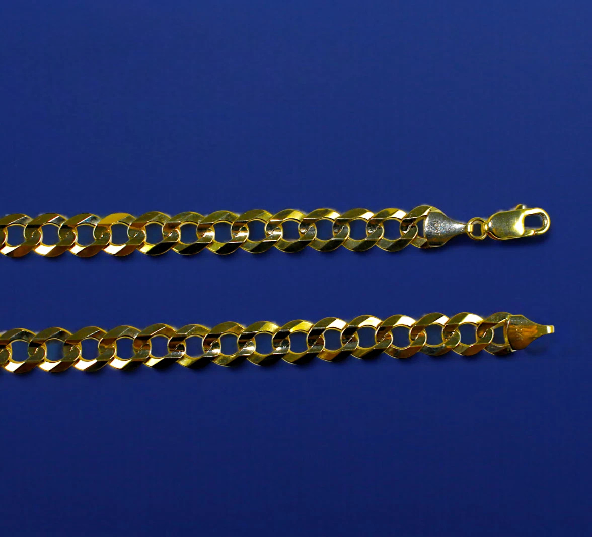 10K Yellow Gold SOLID Curb Cuban Necklace Chain Link Real Gold 2mm-9mm 16″-30″