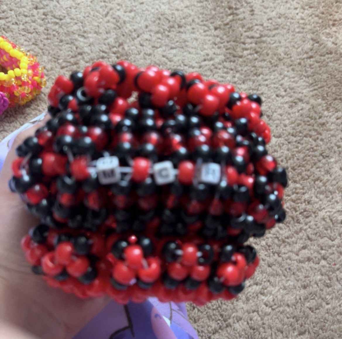 Red & Black Plastic Beaded Bracelet, My Chemical Romance, Rotator