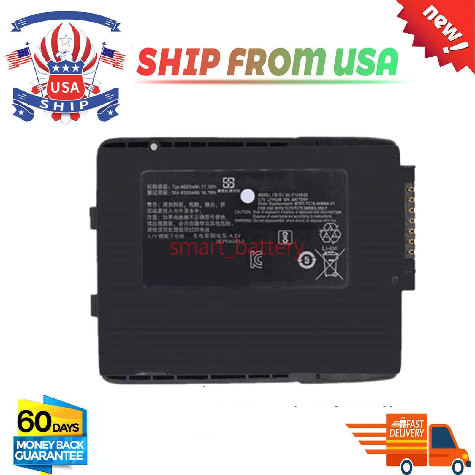 Li-ion Battery For Zebra Symbol TC70 TC72 TC75 TC77 BT-000318 BTRY-TC7X-46MPP-01