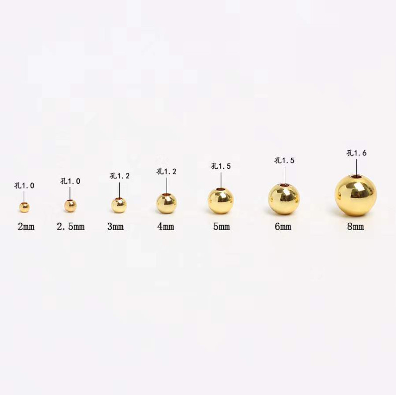 DIY Silver Gold Filled Polish Ball Spacer Loose Beads Jewelry Making 10Pcs PE32