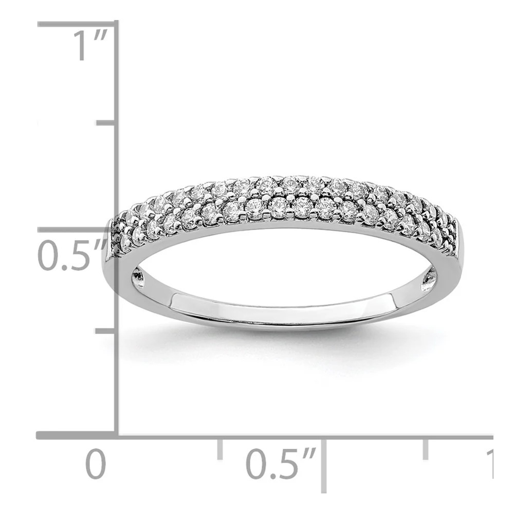 Sterling Silver Rhodium-Plated CZ Ring