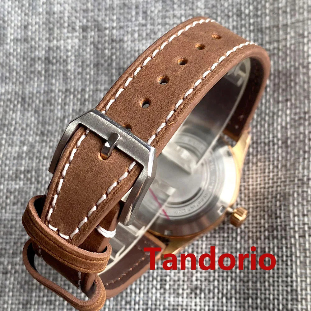 Tandorio 39mm Cusn8 Bronze Mechanical Automatic Vintage Men Watch For Japan NH35