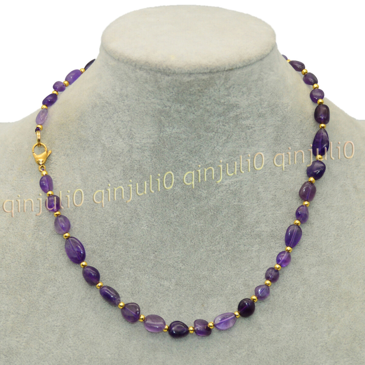 8-10mm Purple Amethyst Irregular Freeform Gemstone Beaded Necklaces 16-36 inches