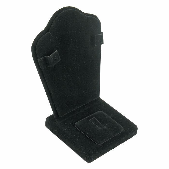 Black Velvet Jewelry Earring, Ring and Pendant Display Combination Stand