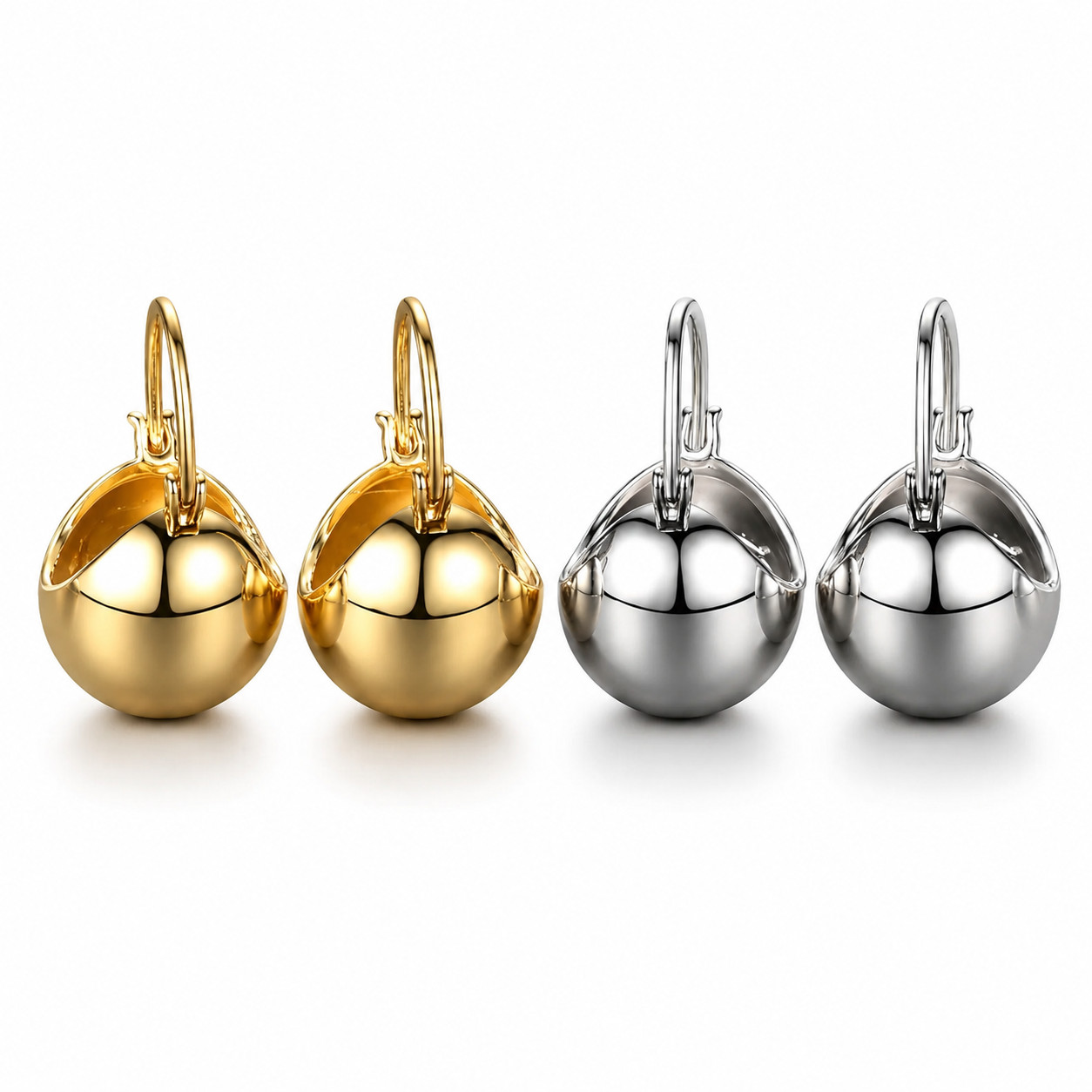 Ball Hoop Dangle, Drop Elegant Earrings Gold Plated For Women Fashion Jewelry
