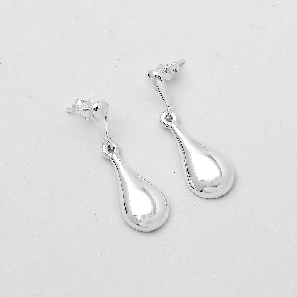 925 Sterling Silver Teardrop Drop Earrings • Elegant Dangle Silver Earrings