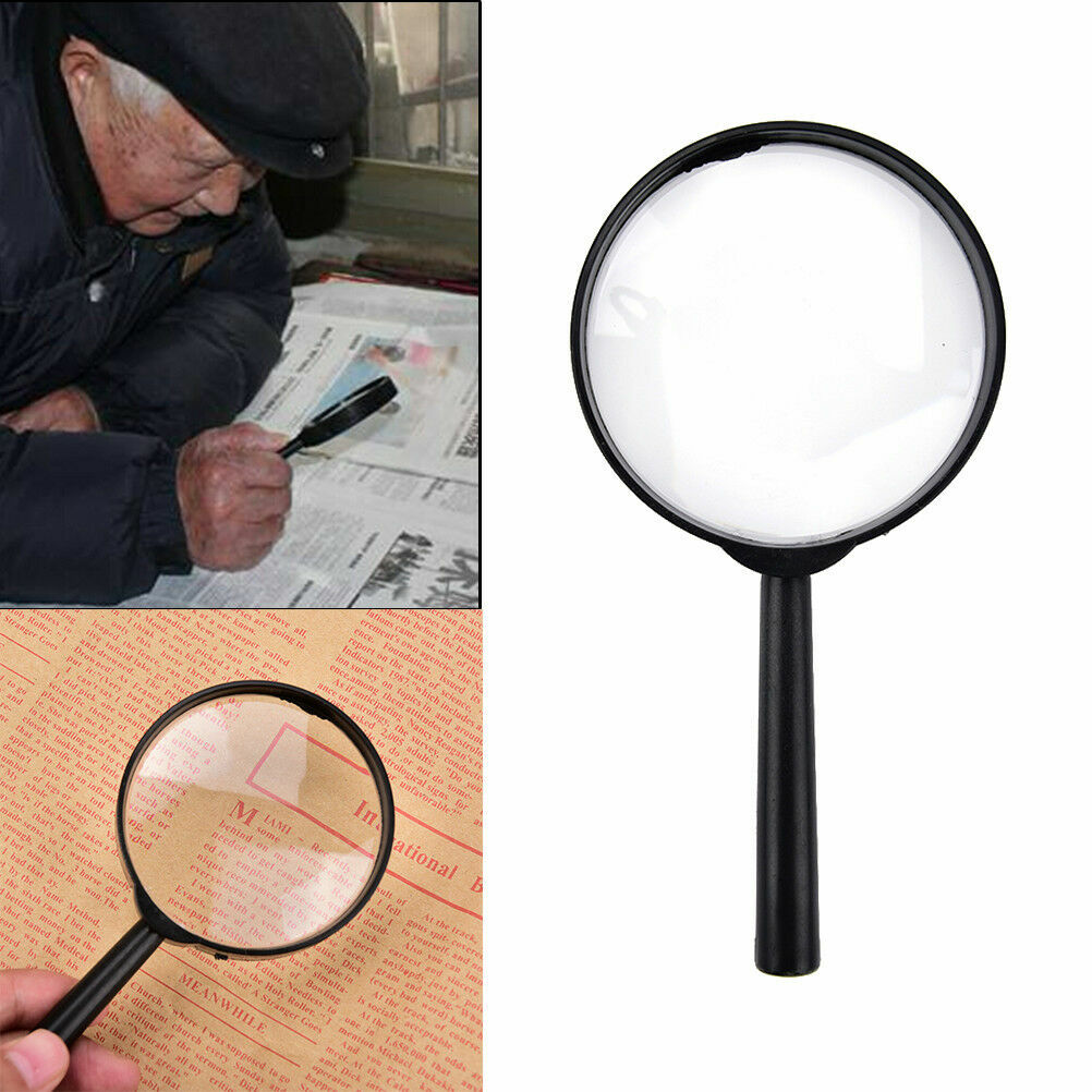 Magnifier 60mm Handheld 5X Magnifying Glass Handheld Low Vision Readin Black
