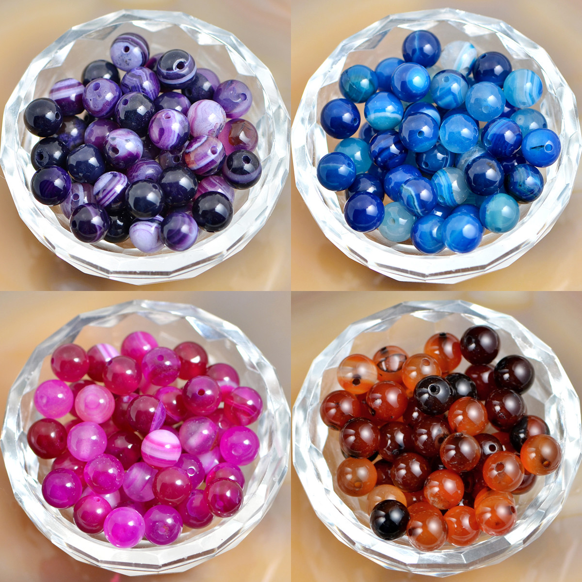Natural Gemstone Round Spacer Loose Beads 4mm 6mm 8mm 10m 12mm