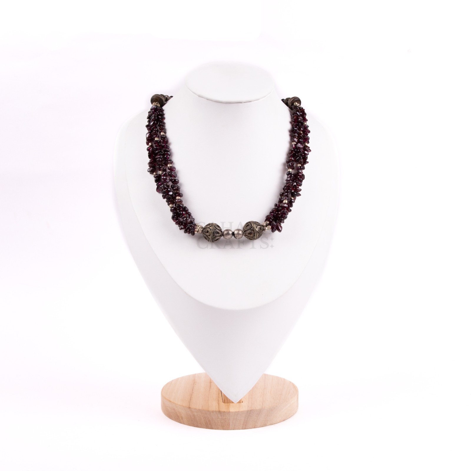 Black Carnelian Beaded Necklace, Natural Gem Necklace, Handmade Boho Jewelry