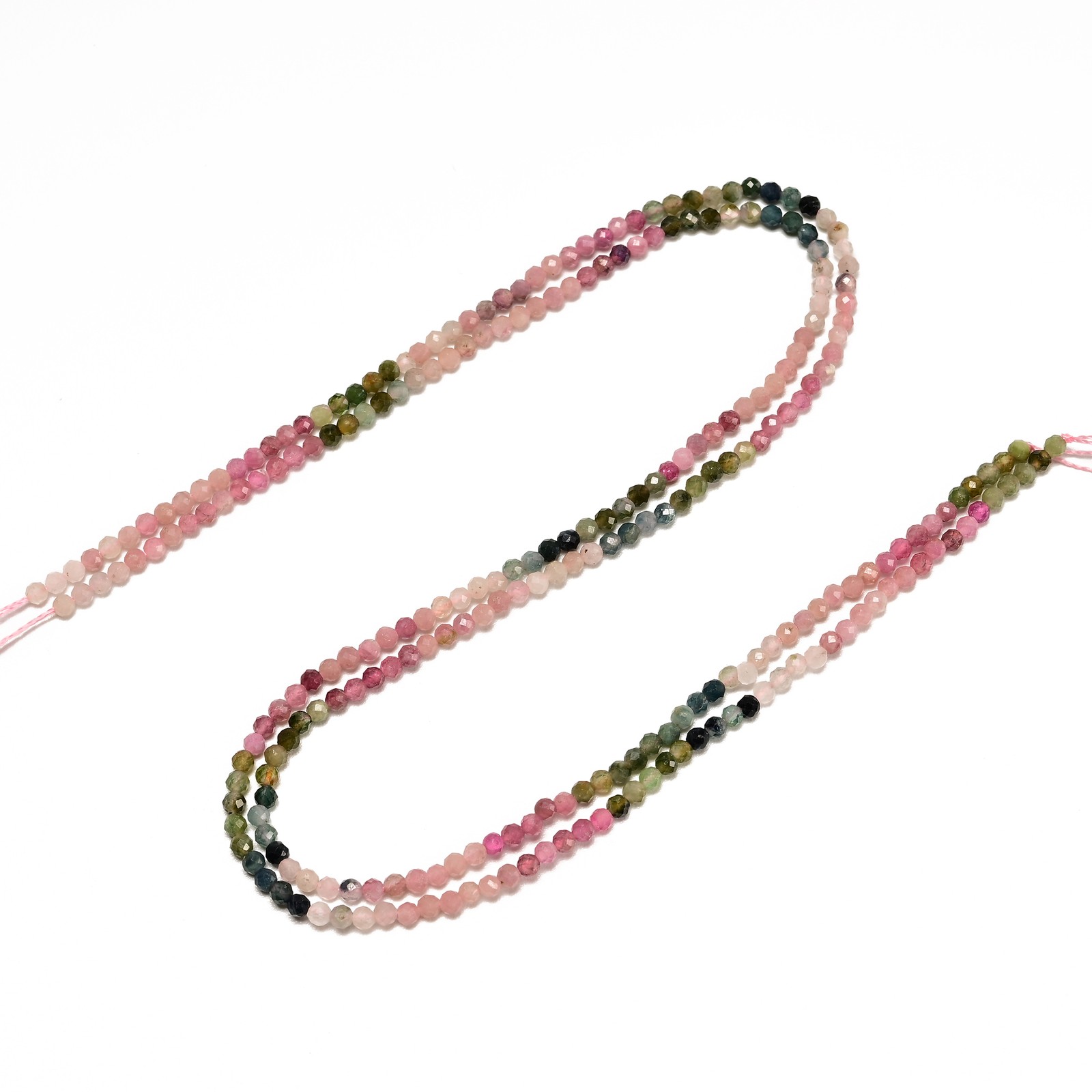 Natural Gradient Multi-color Tourmaline Faceted Round Beads Size 3mm 15.5″Strand