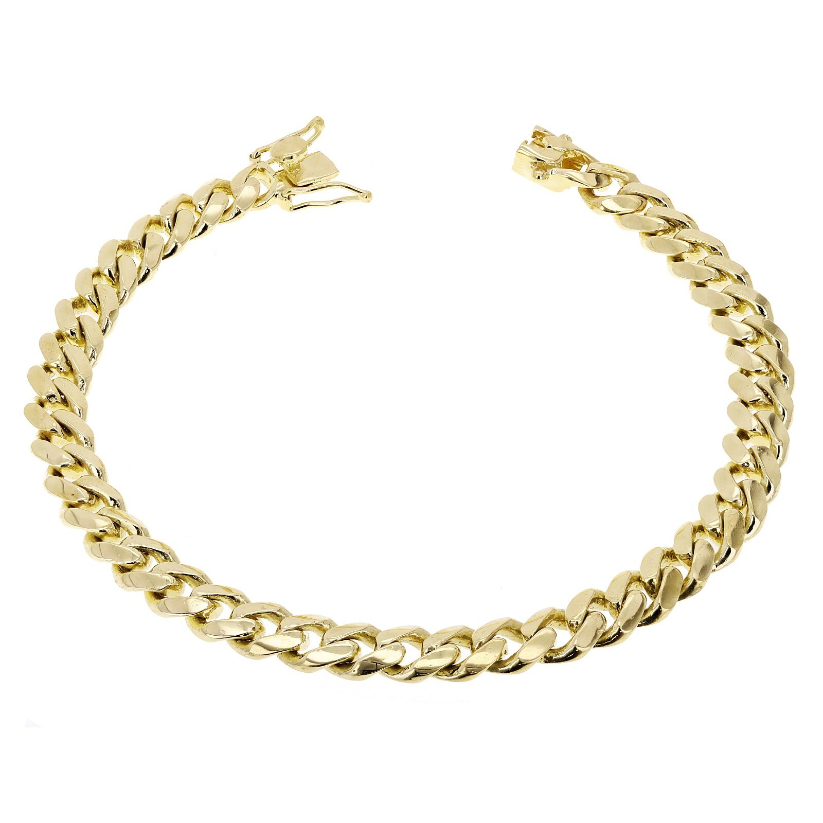 Men’s 14k Yellow Gold Solid Miami Cuban Link Bracelet 7″ 8mm 28.5 grams