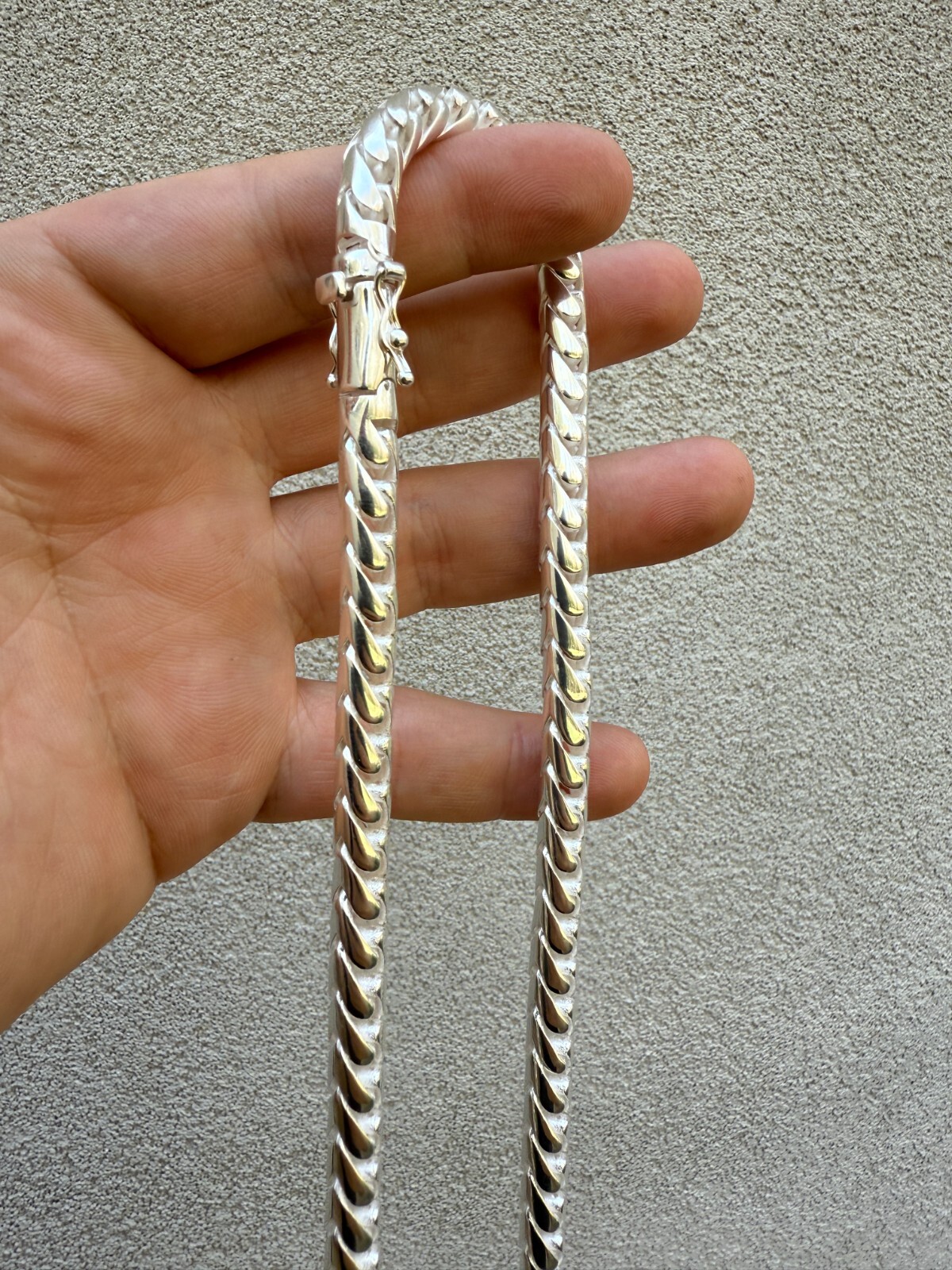 Real Solid 925 Silver Round Franco Chain 5-7mm Necklace Handmade W. Box Clasp