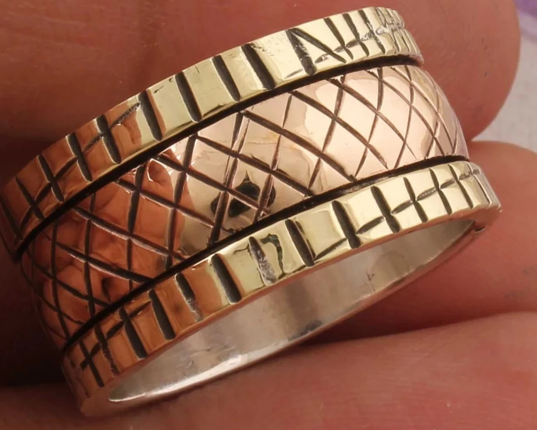 Solid Pure Copper Brass Minimalist Healing Ring, Handmade, Unisex, Thumb Ring