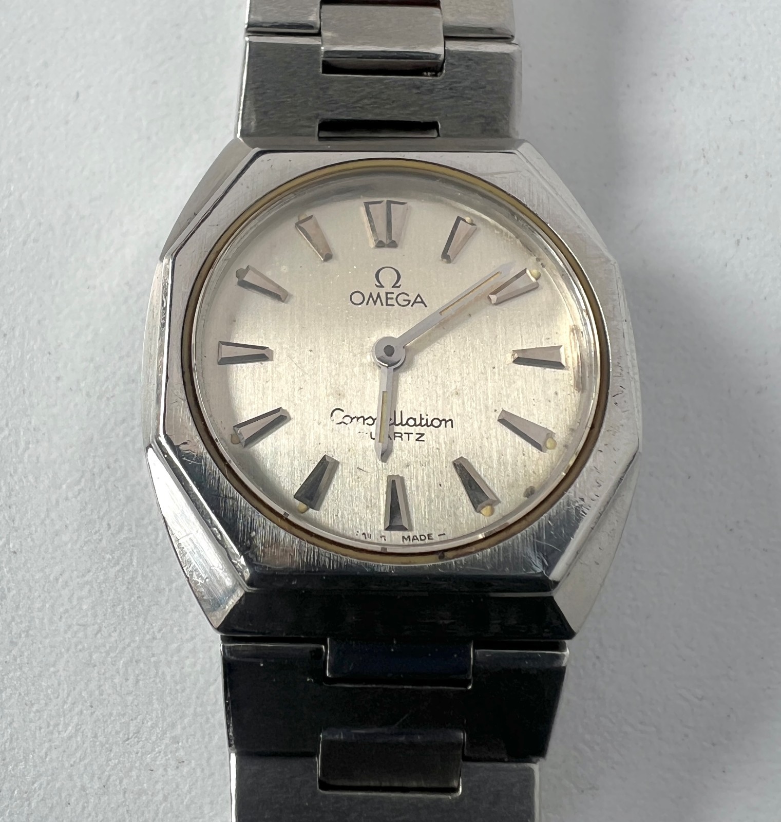 OMEGA Constellation Quartz Watch Vintage Ladys Swiss Made Gray Dial 595.0007