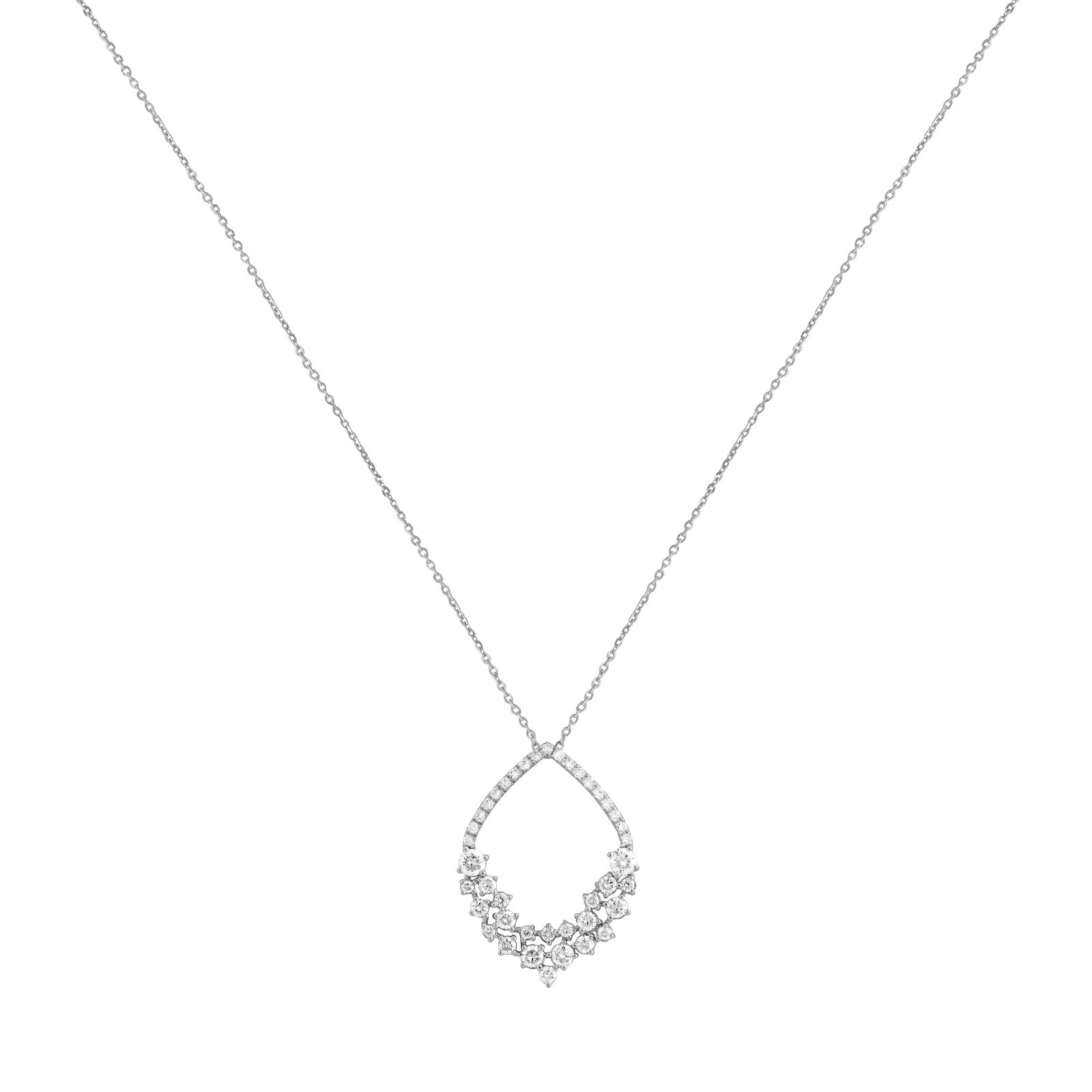 Cluster Pendant Chain 0.75 Ct Round Cut Lab Grown Diamond 925 Sterling Silver
