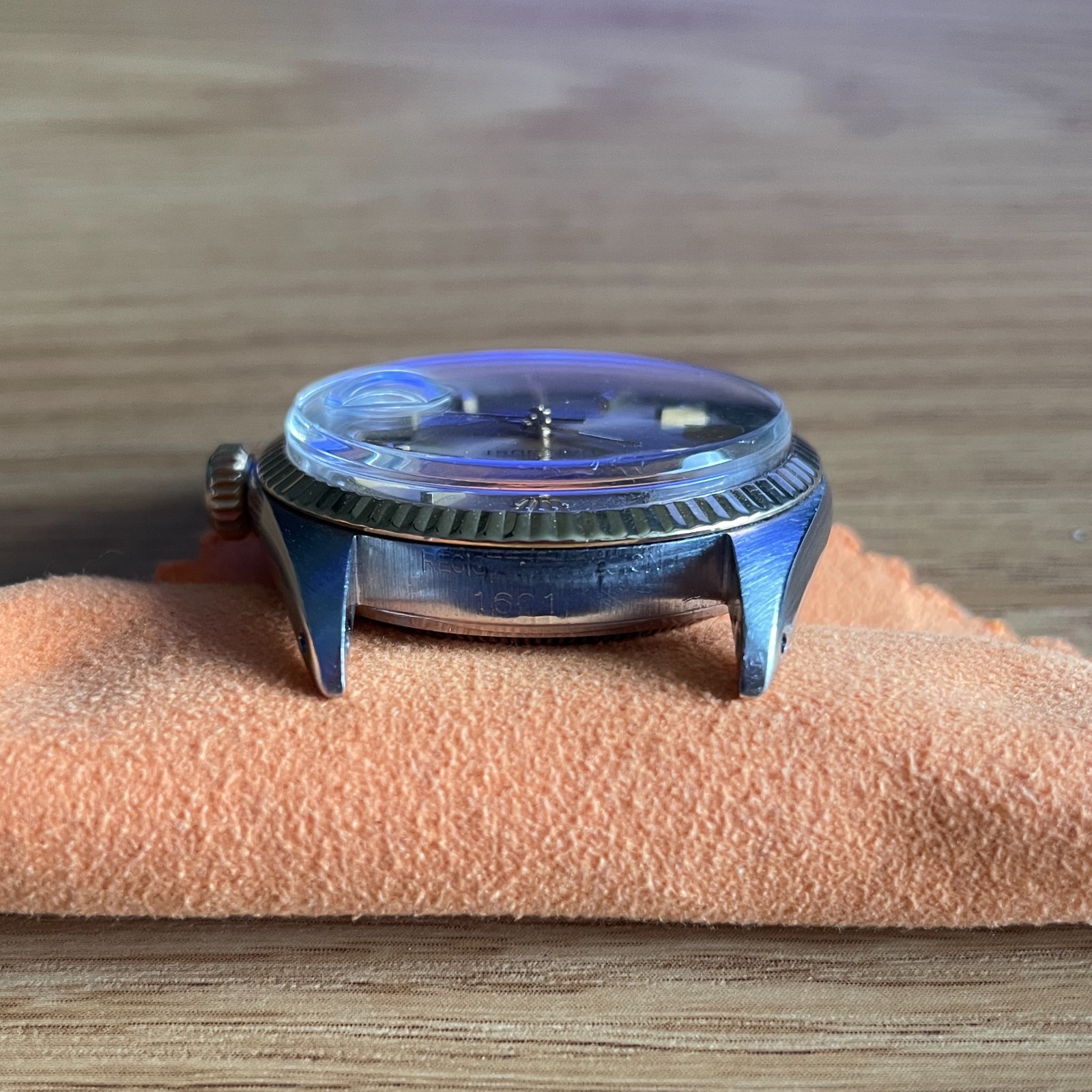 Rolex Datejust 36mm Two Tone 18K Gold Fluted Bezel Champagne Dial 1601 Pie Pan