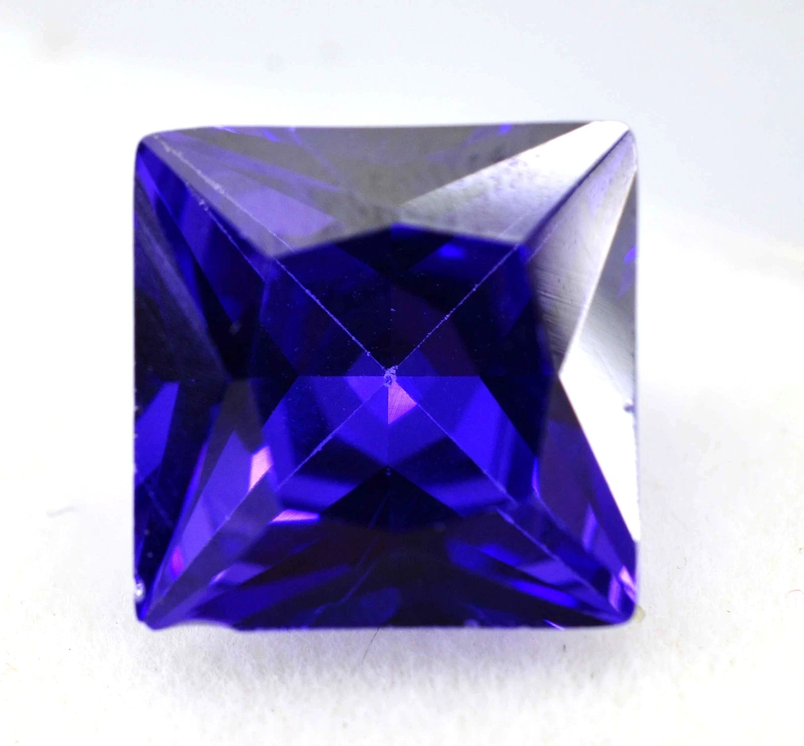 7.75 Ct Blue Zircon Princess Cut Natural Loose Gemstone For Ring Jewelry Making