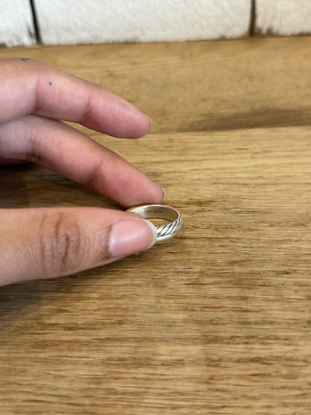 David Yurman Signed 925 Sterling Silver Cable Band Ring Size 7 No Stone