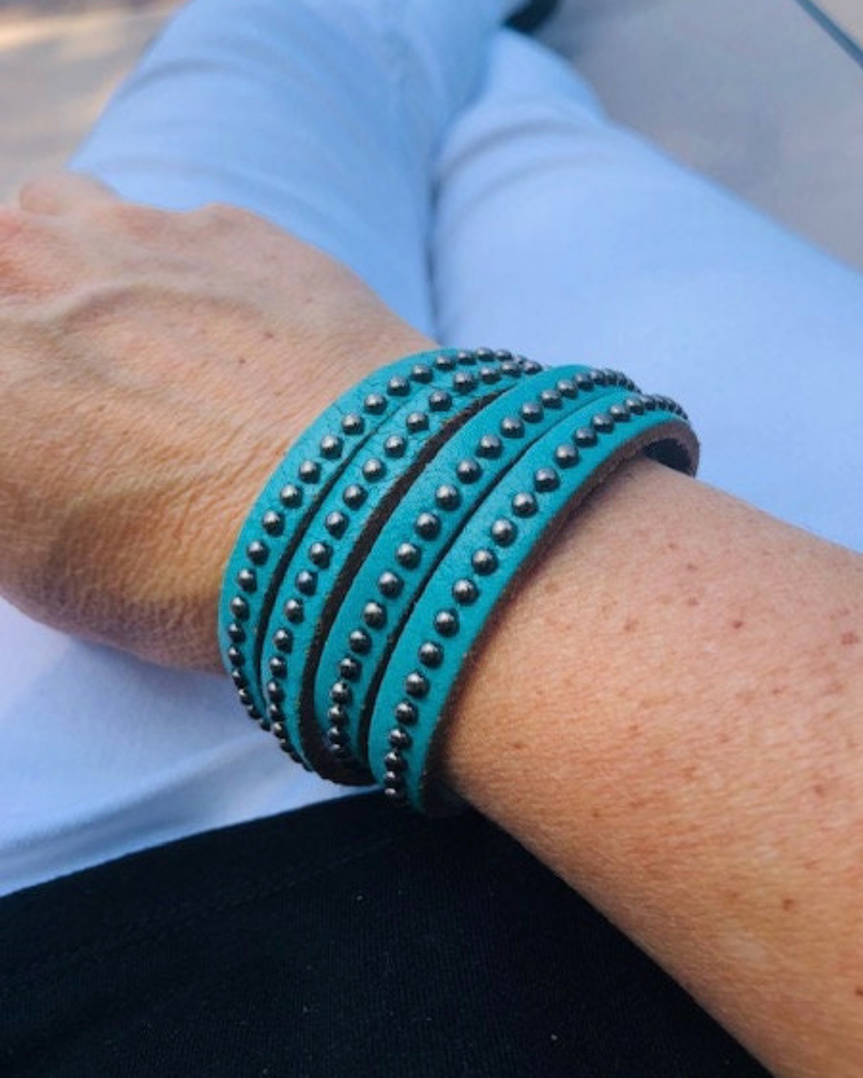 Wholesale Studded Leather Wrap Bracelets Multi Color Pack – 14 Pack