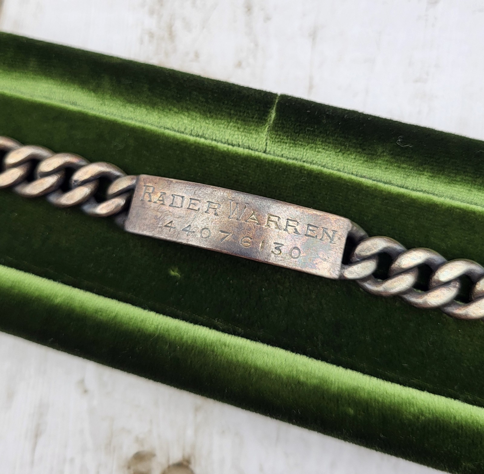 Vintage Napier 925 Sterling Silver ID Engraved Nameplate Curb Link Bracelet