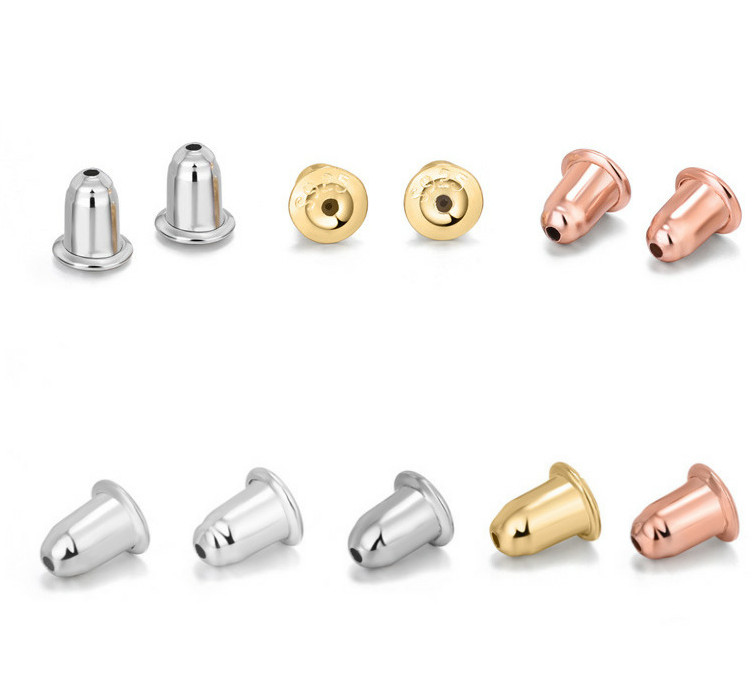 925 Sterling Silver Hypoallergenic Locking Butterfly Earring Backs Silicone Disc