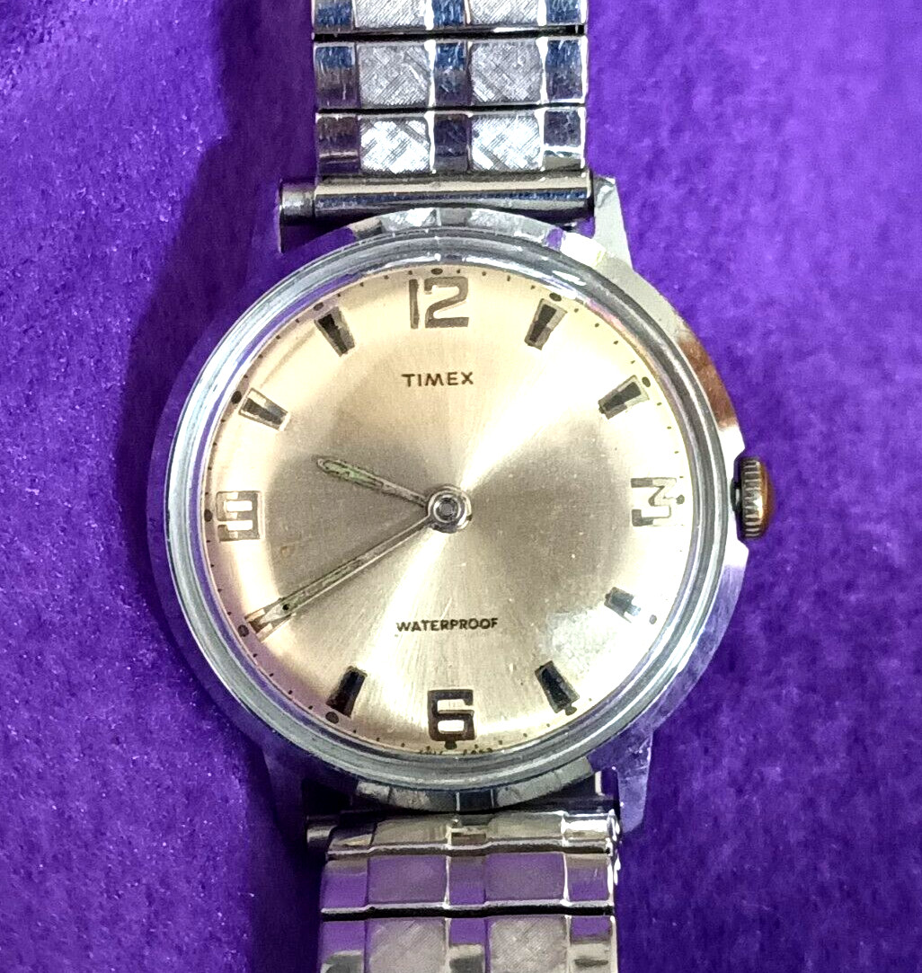 1969 Timex MARLIN Manual Wind #2017 Wristwatch Waterproof, Chrome Case