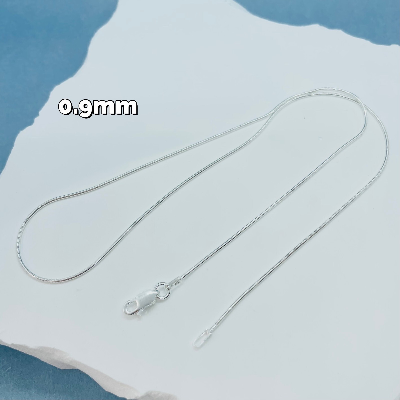 925 Sterling Silver Snake Chain Necklaces & Bracelets 0.9mm Sizes 7 – 30 inch