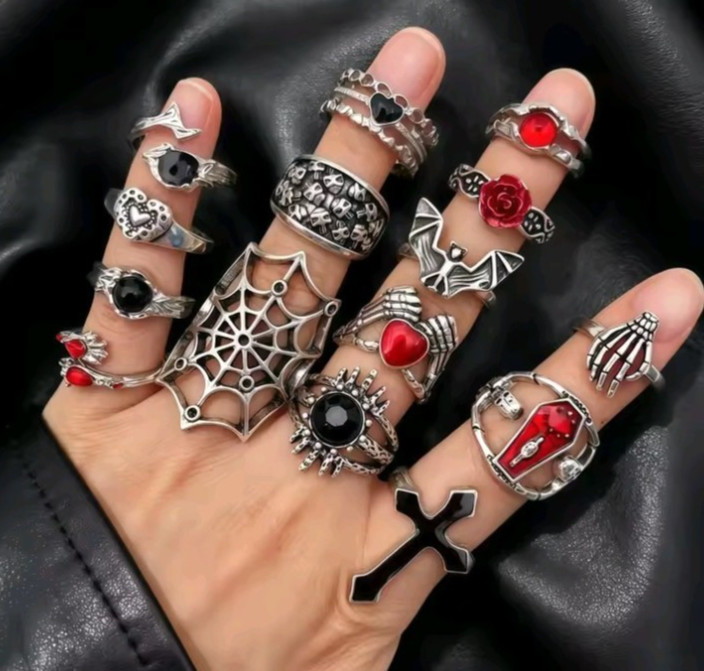 Enchanting Red Black Couple Ring His/Her Made for Lovers Valentine’s Day Edition