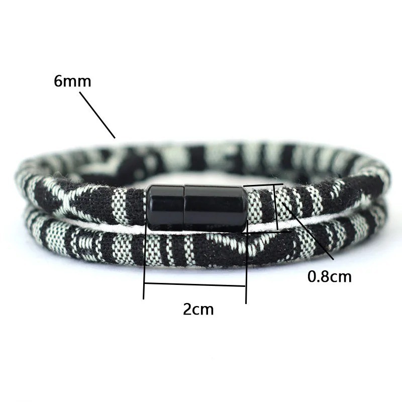 Tactical Bohemian Rope Bracelet Men Strong Magnetic Clasp Adventure Gear