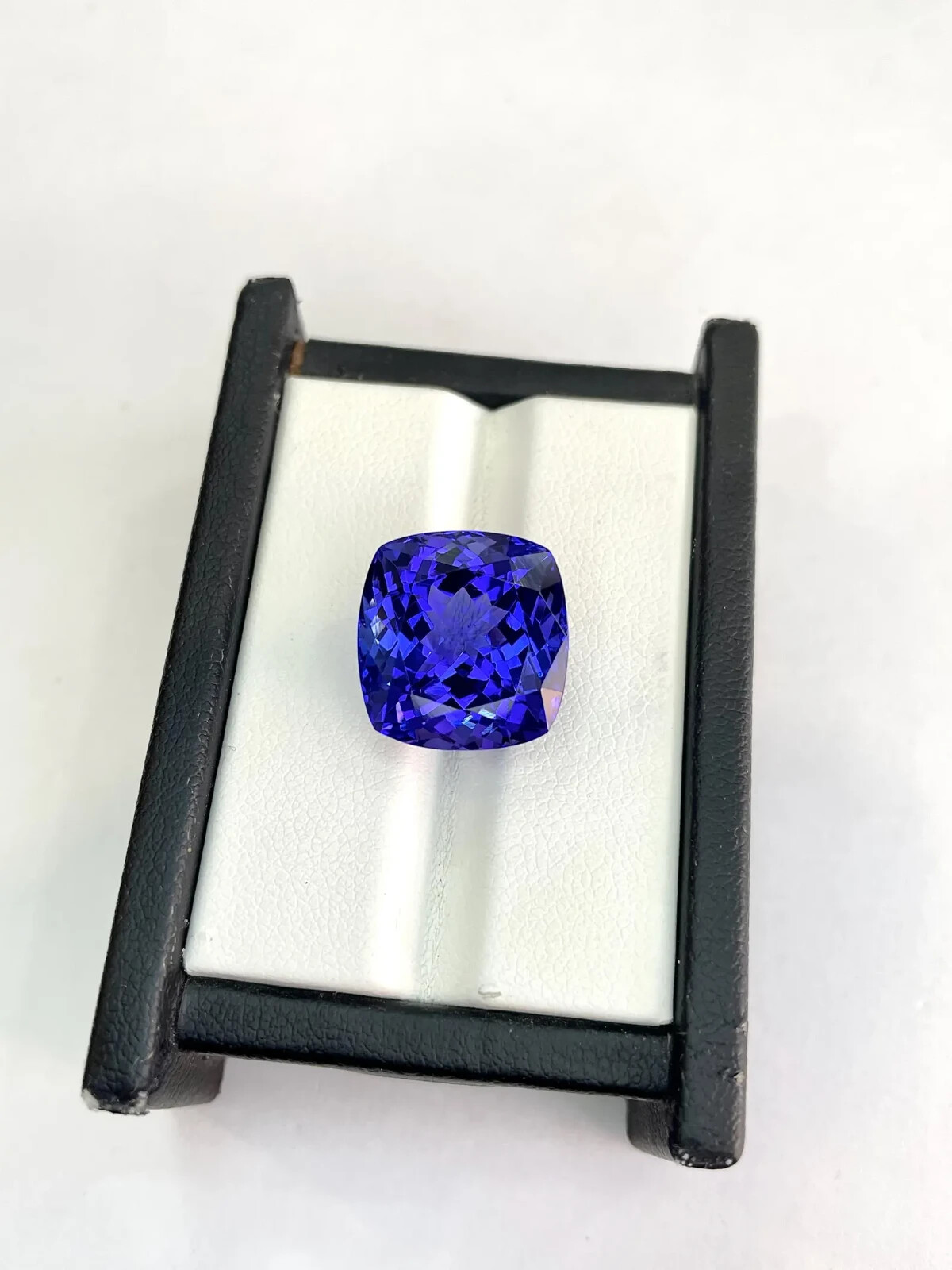 AAA 15.60 Ct+ Rare Natural Blue Tanzanite Certified Loose Cushion Cut Gemstone