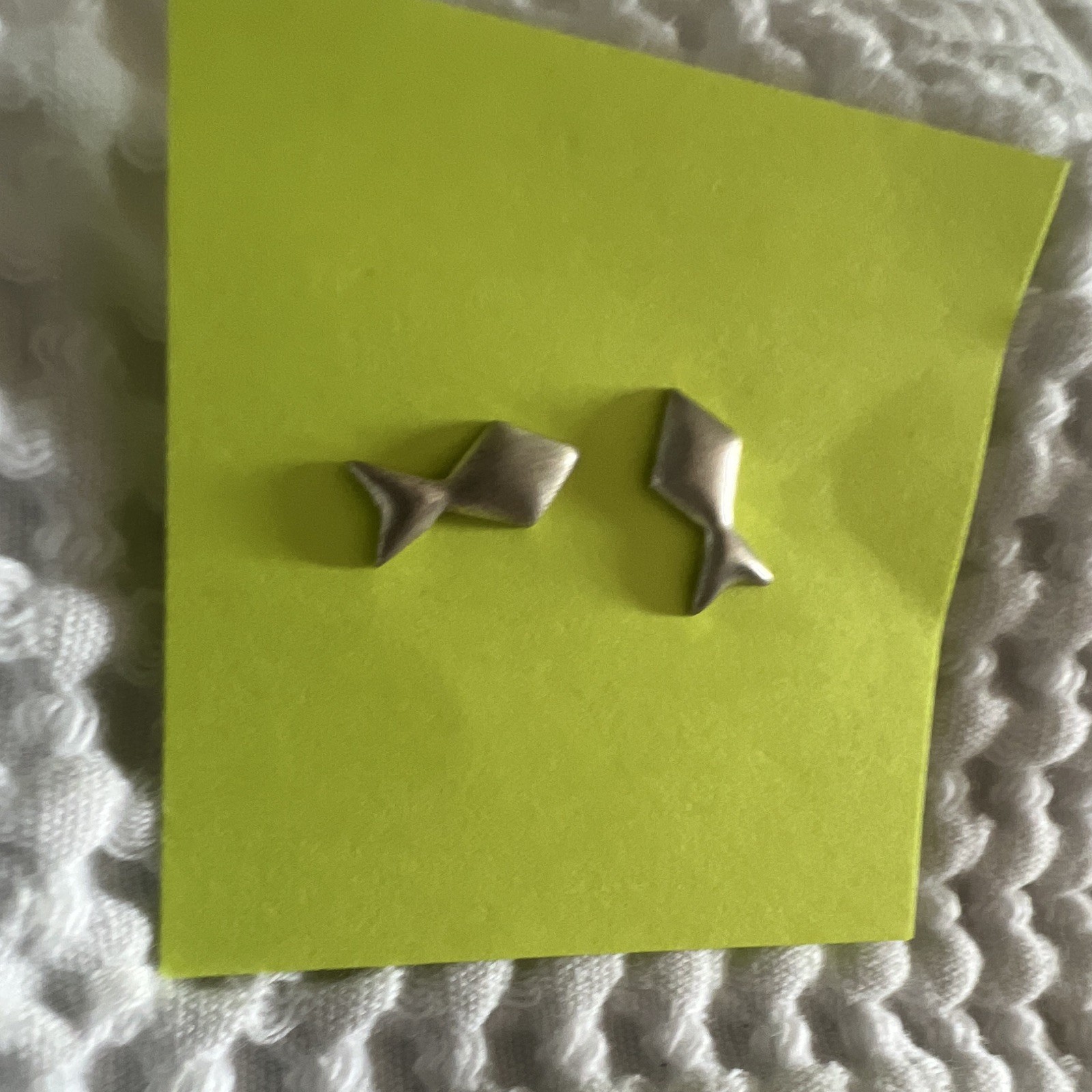 .925 Silver fish Stud Earrings Metal Butterfly Back Closure Lobe No Stone