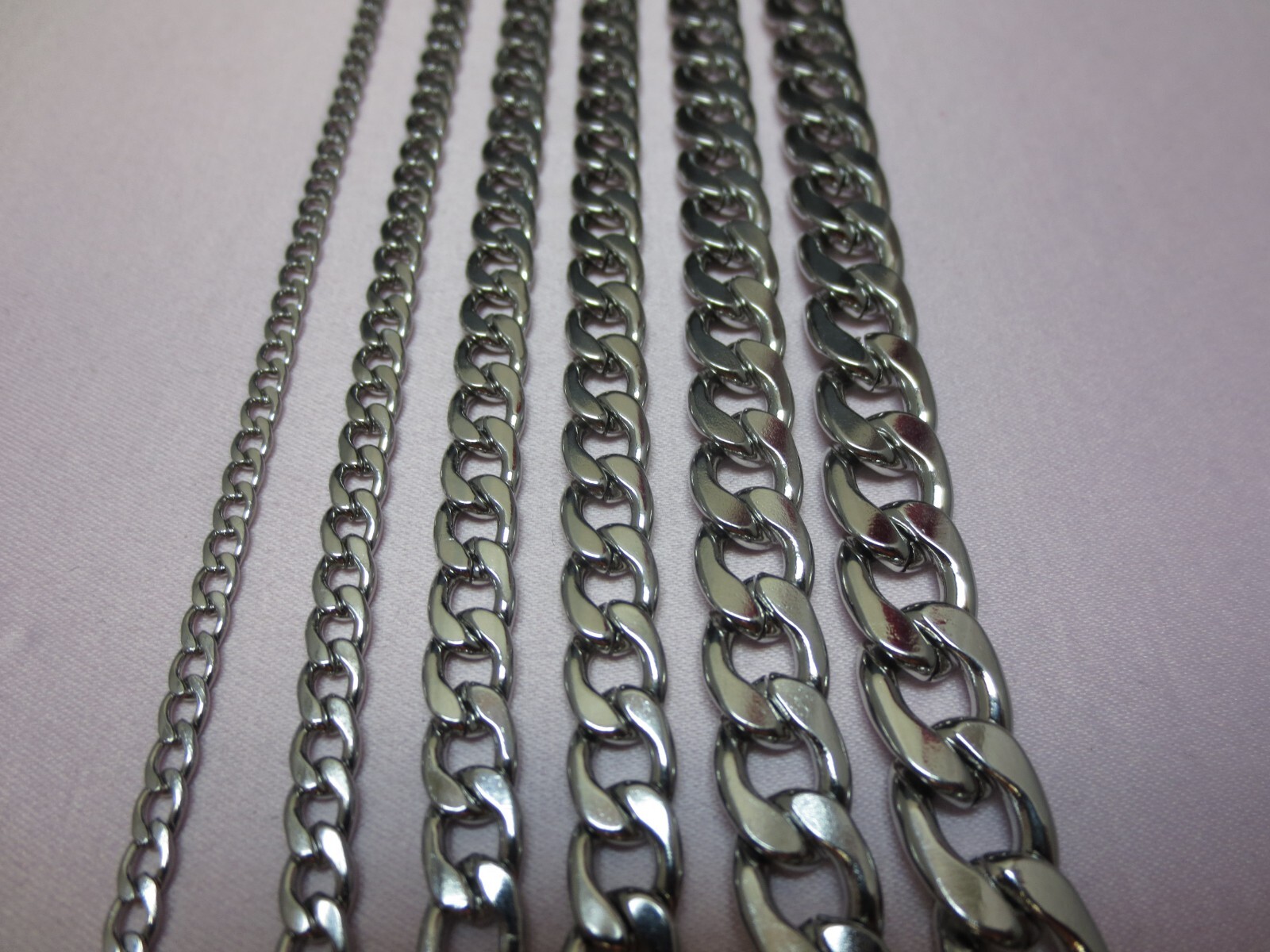 16″-84″ 3/4/5/6/7/9/10/12 MM STAINLESS STEEL SILVER PLATED CUBAN CURB CHAIN