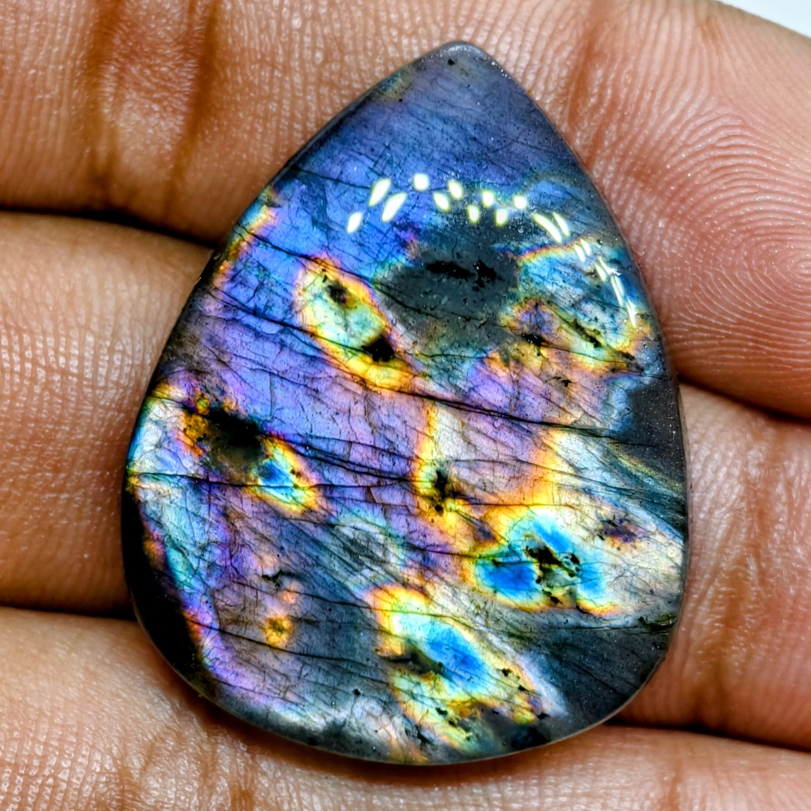 36 Cts Natural Labradorite Cabochon Gemstone For Jewelry 31.9×25.3×5.2 MM