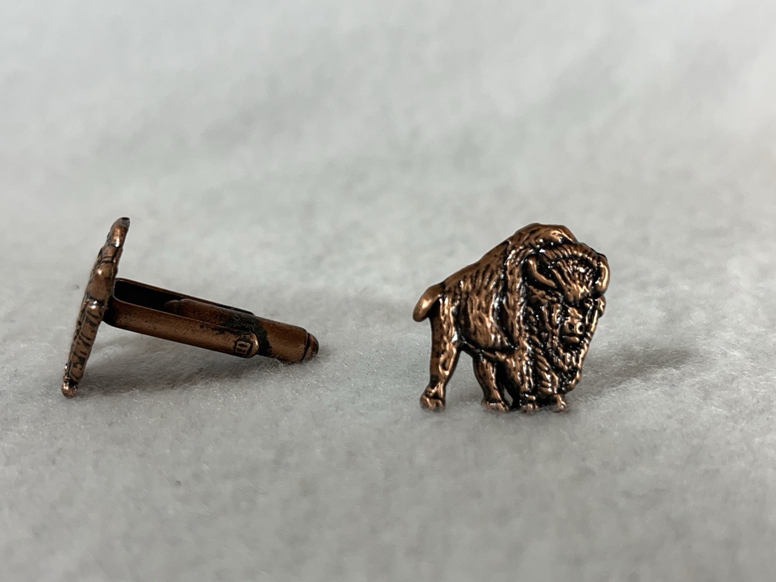 Buffalo Trace Standing Bison Copper Cufflink Pair In Box (see Description**)