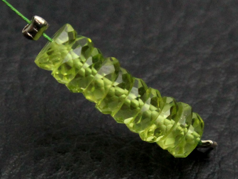 4.5mm. AAA Natural Peridot Faceted Rondelle Wheel Gemstone Beads