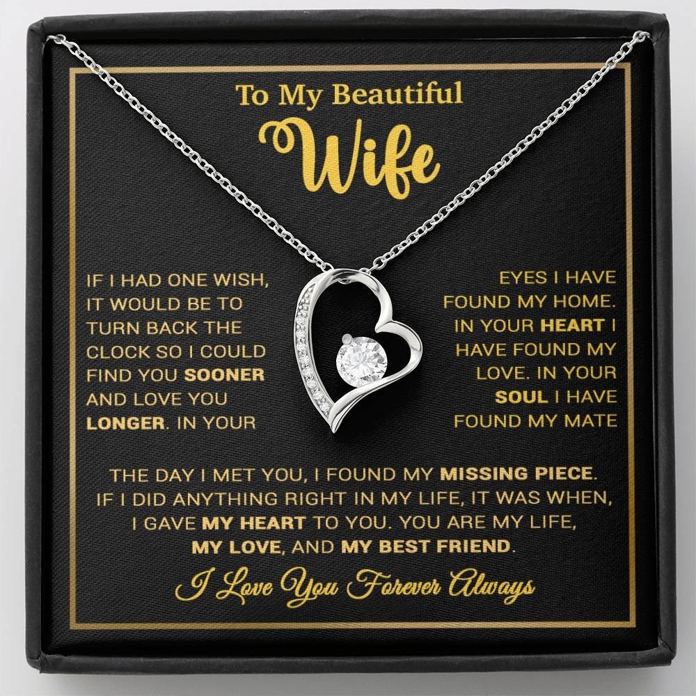 Wife Necklace Christmas Anniversary Birthday Gift Romantic Jewelry