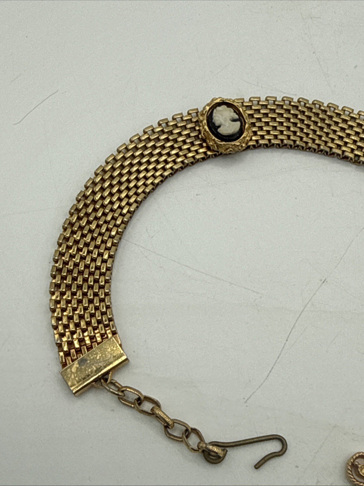 Vintage Victorian Mesh Charm Choker Necklace 16”