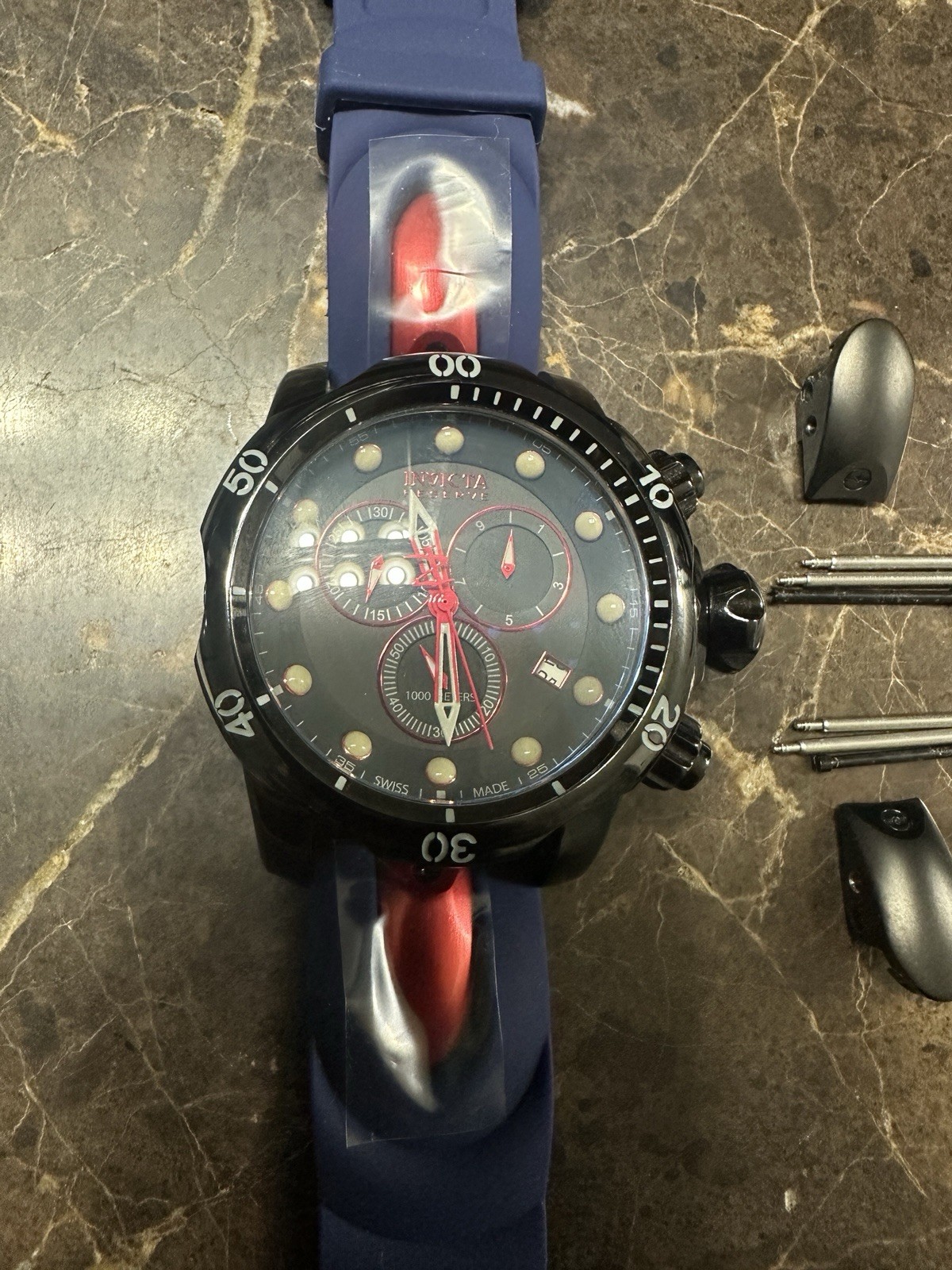 Invicta Reserve Venom Model 18881 Chronograph Watch Chrono Diver Band 53mm Swiss