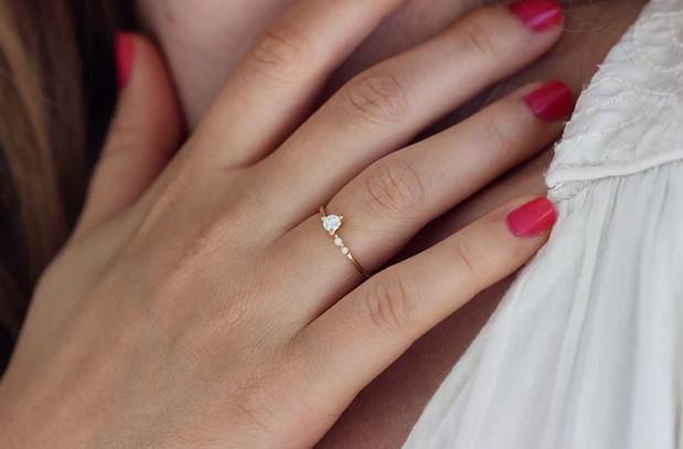 Prong & Bezel Set Round Shape Moissanite In 10K Yellow Gold Women’s 3 Stone Ring