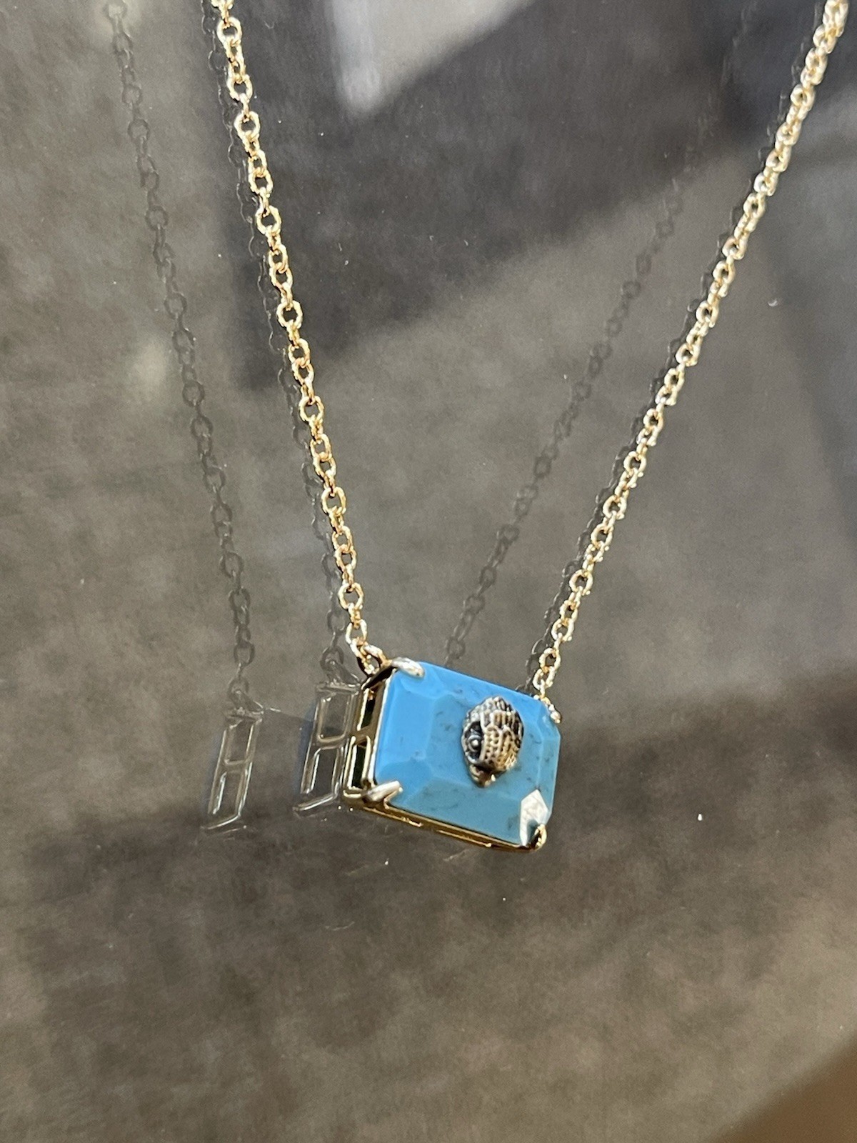 Kurt Geiger London Turquoise Eagle Head Pendant Necklace NWT