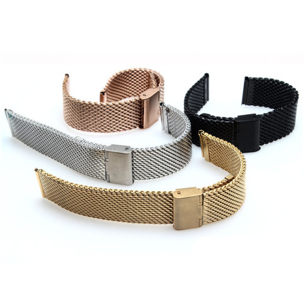 Premium Thicked Milanese Mesh Stainless Steel Watch Band Strap Metal 18 20 22 24