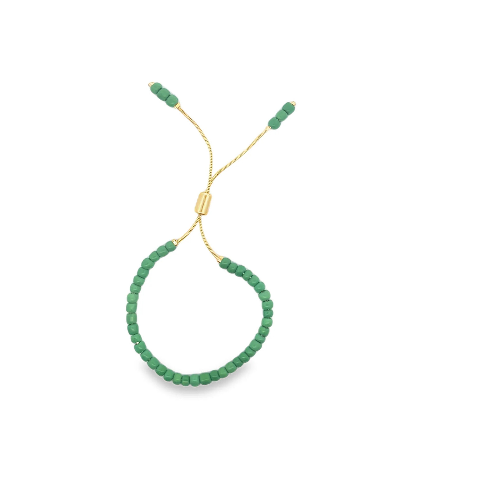 Enamel Colored Beads Adjustable Round Snake Bracelet (I454)